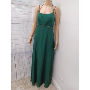 Alfred Angelo Ballgown Formal Green Dress Spaghetti Strap Halter Neck Sz 7/8